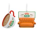 Hallmark Friends Central Perk Cafe Coffee Mug and Couch Resin Christmas Ornaments, Set of 2
