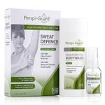 Perspi-Guard Sweat Defence Odour Control Body Wash & Maximum Strength Antiperspirant - Antibacterial Shower Gel & Anti Perspirant Deodorant for Men & Women for Excessive Sweating - 200ml & 30ml