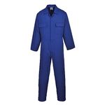 Portwest S999 Men's Work Overalls - Protective Polycotton Coveralls Durable Workwear Boiler Suit for Mechanics Warehouse Garages DIY Royal Blue, Large