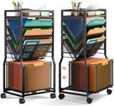 8 Tier Rolling Bookshelf Cart with Wheels，Mobile Book Storage with 2 Sides Access Bookcase for Narrow Space, Slim Rolling File Organizers and Storage for Study Office Classroom School