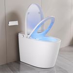 DeerValley Smart Toilet, Tankless Elongated Electric One Piece Toilet with Smart Bidet, Smart Toilet Bidet Seat 1.28 GPF for in White with Seat Heating, Remote Control