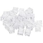 Belle Vous Clear Fake Ice Cubes (100 Pack) - 19mm Acrylic Ice Rocks - Artificial Plastic Ice Gems for Home/Wedding Display, Vase Filler, Centrepiece Decoration, Photography Props and Kitchen Decor