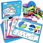 D-FantiX Magnetic Fraction Tiles & Fraction Circles Activity Set, Math Manipulatives for Elementary School, Fraction Manipulatives Montessori Learning Resources for Kids Students Homeschool Supplies