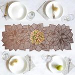 Kuber Industries Table Runner | Coffee Table Runner | Center Table Runner | Dining Table Runner | Kitchen Runner | Leather Runner for Party, Wedding, Family Dinners | Flower | Copper