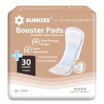 SUNKISS Booster Pads for Adult Nappies/Pull-Ups, Flow-Through Incontinence Pads to Increase Absorbency, Odor Control, Comfortable, 30 Count