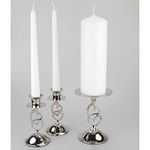 Wedding Unity Candles plain in White or Ivory complete with Taper candles with a selection of holders as an optional extra by Just Candles