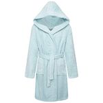 Boys Girls 100% Breathable Combed Cotton Luxurious Bath Robe Hooded Towelling Gown Soft Terry Towel Housecoat (9-10, Aquamarine)