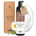 Self Tanner Mousse - Made with Natural & Organic Ingredients, Self Tanning Mousse for Fake Tan, Natural Looking Sunless Tanner, Non Toxic Tanning Foam for Gradual Tan with Streak Free Finish