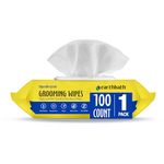 earthbath Hypo-Allergenic Fragrance-Free Grooming Wipes for Dogs & Cats, Removes Dander, Drool & Discharge, Designed for Sensitive Skin, 100 Wipes (1 Pack)