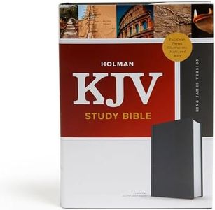 KJV Study Bible, Full-Color, Charcoal Cloth-Over-Board: Study Notes, Articles, Illustrations, Ribbon Marker, Easy to Read Bible Font