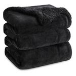 Bedsure Black Sherpa Fleece Blanket for King Size Bed Large Fluffy Blanket Thick Bed Blanket Plush Fuzzy Soft Blankets for King Bed Cozy Warm Blanket for Winter King/Cal King (108 inch x90 inch )