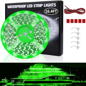 Yeenoon LED Boat Lights 16.4ft, LED Boat Strip Lights, Waterproof Boat Interior Light, Pontoon, Bass Boat, Kayak, Jon Boat, Cabin, Deck, Boat Navigation Lights(Green)