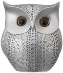 amazon basics Modern Classy Happy Owl Resin Art Figure Showpiece (Pack of 1, Silver)