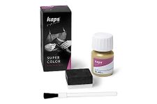 Kaps Super Color, Dye for Natural, Faux Leather and Fabric, Paint for Shoes, Boots and Bags with Sponge and Brush (104 - Biscuit)