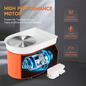 CREWORKS 350W Electric Pottery Wheel – Adjustable Speed Ceramic Machine