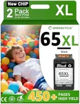 greencycle Remanufactured Ink Cartridge Replacement for HP 65XL 65 XL N9K04AN Compatible for Envy 5055 5058 5052 DeskJet 3755 2622 2655 2624 2652 3720 3722 3723 3730 3732 3752 Printer (Black, 2 Pack)