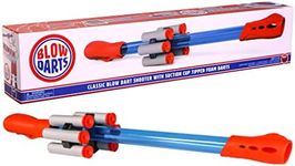 Mighty Fun! - Blow Darts Target Set - Classic Blowtube for Kids - Blow Dart Shooter, 6 Suction Cup Tipped Darts, Dart Holder and Bullseye Target - Ages 6+