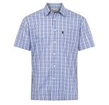 Champion Mens Poole Country Casual Short Sleeve Shirt Blue L