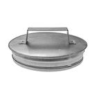 6'' Inch / 150mm Round Galvanized Steel Tee Cap with Handle - Round Vent Cover - Indoor and Outdoor Pipe Cover - Dryer Vent Cover - Dryer Duct End Cap - Metal End Closure - Metal Plug - Steel Duct Cap