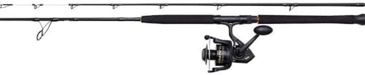 PENN Wrath II Boat Spinning Combo, Boat Fishing Rod and Reel Combo, Sea - Boat Fishing, Perfect Rod to Catch a Wide Range of Saltwater Species, Cod, Pollock, Seabass, Halibut, Black, 2.13m |20-30lb