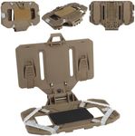 Disratw Tactical Plate Carrier Vest Attachments Universal Molle Phone Chest Mount Phone Holder Quick Release Folded Navigation Board for Screen Size 4.7"-6.7" (Tan)