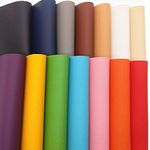 ZAIONE Solid Textured Faux Leather Sheets 14pcs/Set 8" x 12" (20cm x 30cm) A4 Sheets Soft PU Vinyl Synthetic Leather Fabric for Shoes Bag Bow Material DIY Craft (14 Colors)