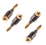 H-its Kabel : Musical Speaker Cable Wire Screw Banana Plug Connector - BANANA PLUGS 4mm Plug Connector Gold plated Musical Speaker Cable Wire Screw Banana Plug Connector