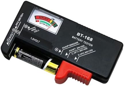 Battery Tester Universal Digital Battery Checker Small Battery Testers Model BT168 for AAA, aa, c, d, 9v Battery Battery Checker for Household Batteries(Color:Black)