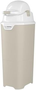 Foundations Tall Diaper Pail with Airtight Lid, Durable & Odorless Diaper Disposal, Large Capacity, Holds up to 60 Newborn Diapers, Refill with Any Bags, Baby Registry Gift - Sand