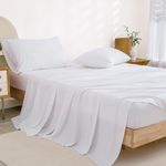 Mush 100% Bamboo Bedsheet for King Size Bed with 2 Pillow Covers | 250 TC King Size - 108 x 108 inches | Luxuriously Soft, Breathable & Naturally Anti Microbial Thermoregulating Bed Sheet | White