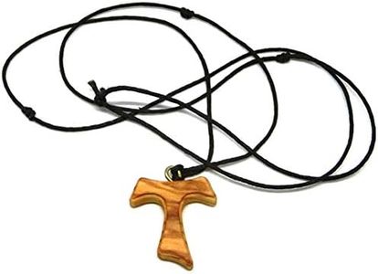 GTBITALY 10.442.90 Lac Collar Cruz Tau 2,5 cm San Francisco Asís Madera de olivo Paz Comunión 3 Nudos