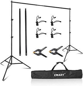 EMART Photo Video Studio 8x8 ft /2.4x2.4M Backdrop Stand, Adjustable Photography Muslin Background Support System Kit with Carry Bag