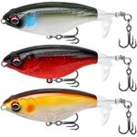 TRUSCEND Top Water Fishing Lures with BKK Hooks, Whopper Fishing Lure for Freshwater or Saltwater, Floating Lure for Bass Catfish Pike, Fishing Wobble Surface Bass Baits Teasers Fishing Gifts for Men