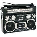 Dolphin RETROBOX Portable Bluetooth AM/FM Radio (Black)