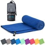 Fit-Flip Microfibre towel - compact, ultra lightweight & quick dry towel - the perfect gym, travel & beach towel - swimming towel for sports, camping & hiking (100x200cm dark blue + bag)