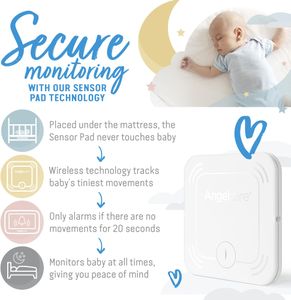 Angelcare 3-in-1 Baby Movement Monitor with Video – SensaSure, White