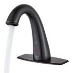 HHOOMMEE Touchless Bathroom Faucet Matte Black Finishing Automatic Sensor Motion Basin Mixer Tap with Deck Plate