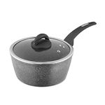 Tower T81219 Cerastone Forged Saucepan with Non-Stick Coating and Soft Touch Handle, Graphite, 22 cm