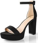 Ankis Platform Heels 4 Inches Chunky heels Sandals for Women Comfy Open Toe Block Heeled Sandals Black Nude White Silver Gold Ankle Strappy Heels Black Chunky Platform Heels for Women Summer Dress