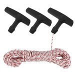 Universal Recoil Starter Kit - 3.0mm x 10-Meter Durable Pull Cord with Ergonomic Pull Start Handles, Ideal for Lawn Mowers, Chainsaws, Trimmers and Brush Cutters