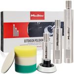 Maxshine 3 Pieces Stainless Steel Extension Shaft Set & 3" Foam Polishing Kit - 2in, 3in, 5in, Fits 5/8 Backing Plate, Maxshine Grinder Attachments, Car Polishing & Rotary Polisher Accessory