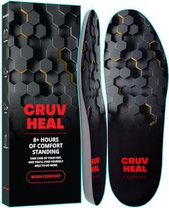 {New} Work Comfort Orthotics Insoles - Anti Fatigue Shoe Insert Men Women for Plantar Fasciitis - Cushioned Arch Support - Shock Absorption - Foot Pain Relief - Work Boot Insoles (Black Hexagons, L)