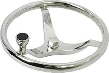 HYDDNice 3 Spoke Stainless Steel Boat Steering Wheel 13-1/2" Dia with 1/2"-20 Nut & Turning Knob fit for Teleflex Cable Helm