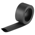 sourcing map Heat Shrink Tubing, 41mm Flat Width 25mm Dia 2:1 rate Shrinkable Tube Cable Sleeve 2m - Black