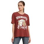 Free Authority Harry Potter Printed Loose Fit Red Cotton Women's T-Shirt