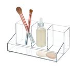 iDesign Clarity BPA-Free Plastic Divided Vanity Organizer - 8" x 5" x 3.7", Clear