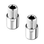 Ruhe® 2 Inch Nipple for Pipe | Full Brass Extension Nipple for Pipe Fittings | Chrome Finish | Pack of 2