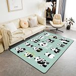 Loussiesd Panda Rugs for Living Room Bedroom Shag Carpet Rugs Cute Panda Bear Decor Soft Accent Rug for Room Living Room Bedroom Machine Washable Multifunctional Rugs 100 * 150cm