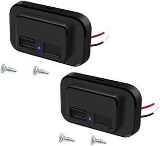 2 Pcs Toma de Cargador de Coche USB Dual,12V/24V Panel de Corriente USB con Cubierta de Resorte,para Automóviles,Barcos,Camiones,Autocaravana,Carritos de Golf