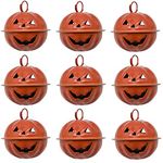 Maydahui 20PCS Pumpkin Shaped Jingle Bells 1.6 Inches for Halloween Decor Crafts